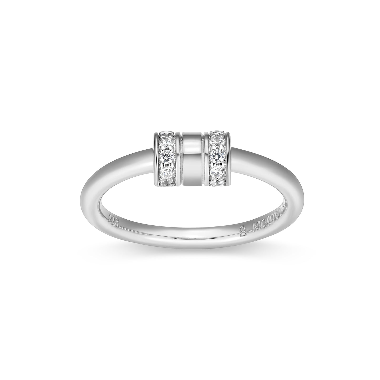 BR0273W - Rondelle Lab-Created Ring | m by monte luna
