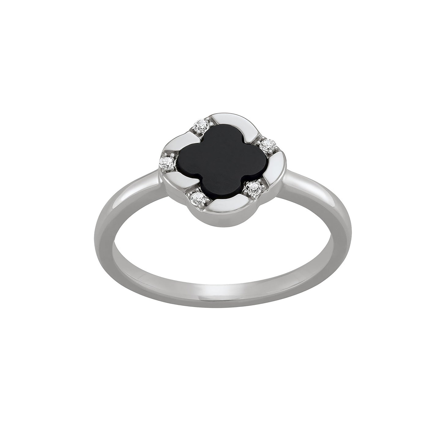 CR0197 - Black Onyx Clover Ring | charles garnier