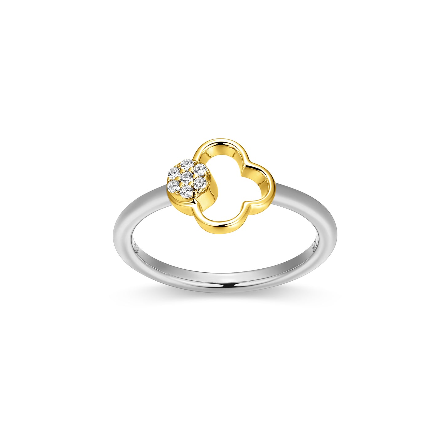 CR0200 - Two-Tone Clover Ring | charles garnier