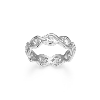 CR0189 - Intertwined Created White Sapphire Ring | charles garnier