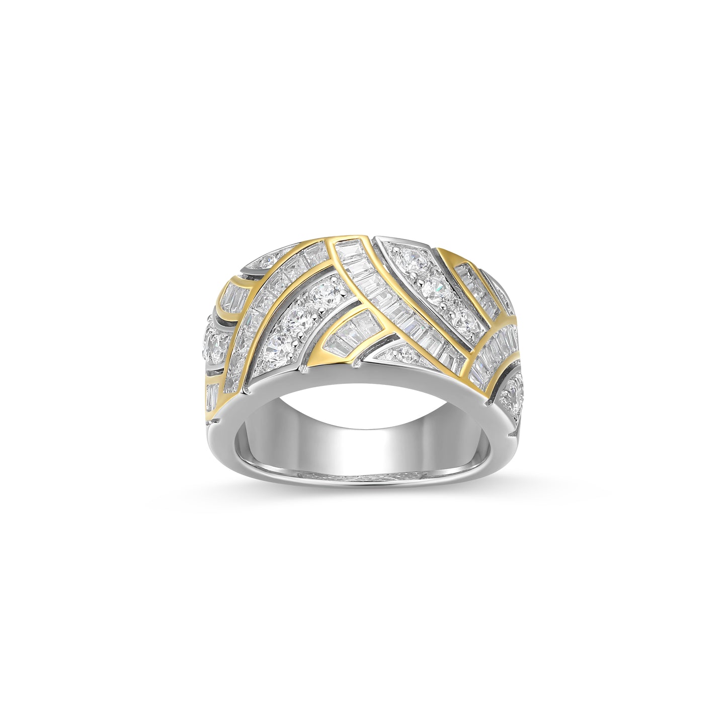 CR02256 - Two-Tone Baguette Ring | Paris 1901