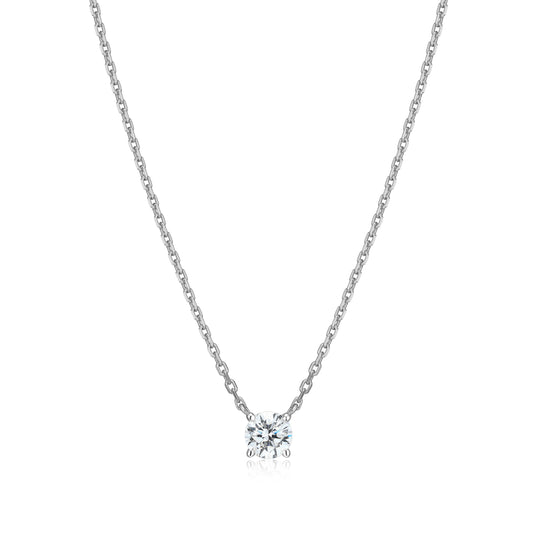 MN0116W - Essentials Medium Solitaire Lab-Created Diamond Necklace | Monte Luna