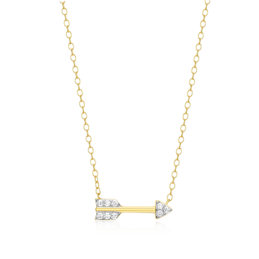 Arrow Statement Necklace in 14K Yellow Gold-Plated Sterling Silver | M by Monte Luna