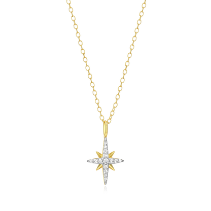 Cardinal Points Pendant Necklace in 14K Yellow Gold-Plated Sterling Silver | M by Monte Luna