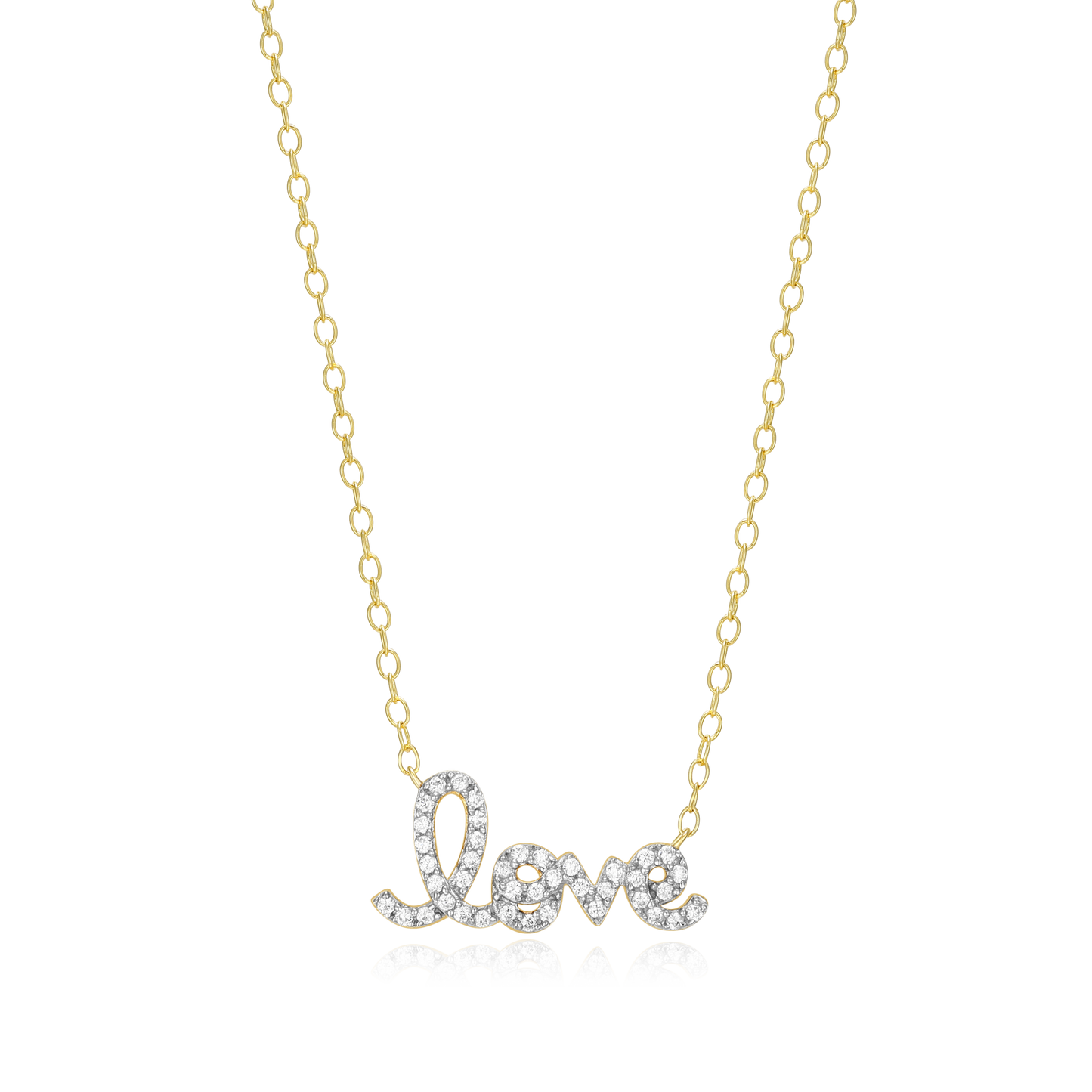 Love Statement Necklace in 14K Yellow Gold-Plated Sterling Silver | M by Monte Luna