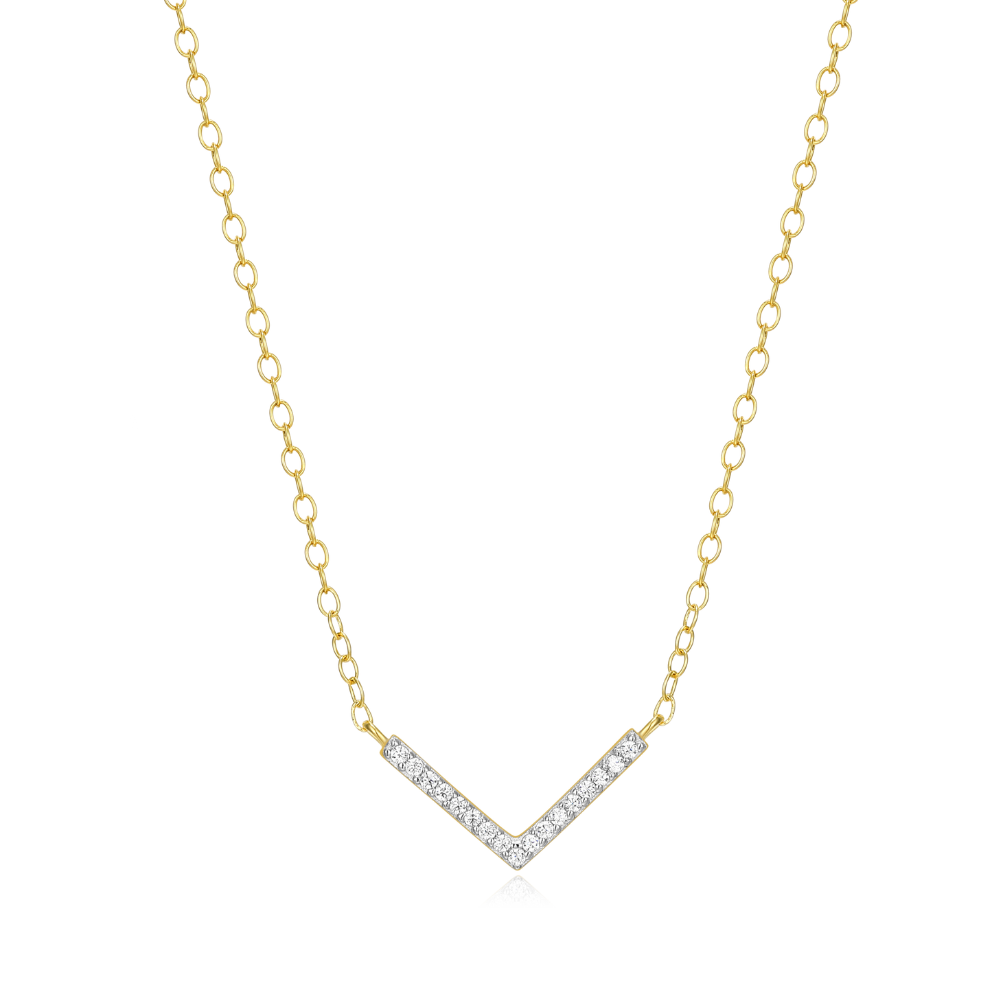 Chevron Statement Necklace in 14K Yellow Gold-Plated Sterling Silver | M by Monte Luna