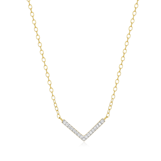 Chevron Statement Necklace in 14K Yellow Gold-Plated Sterling Silver | M by Monte Luna