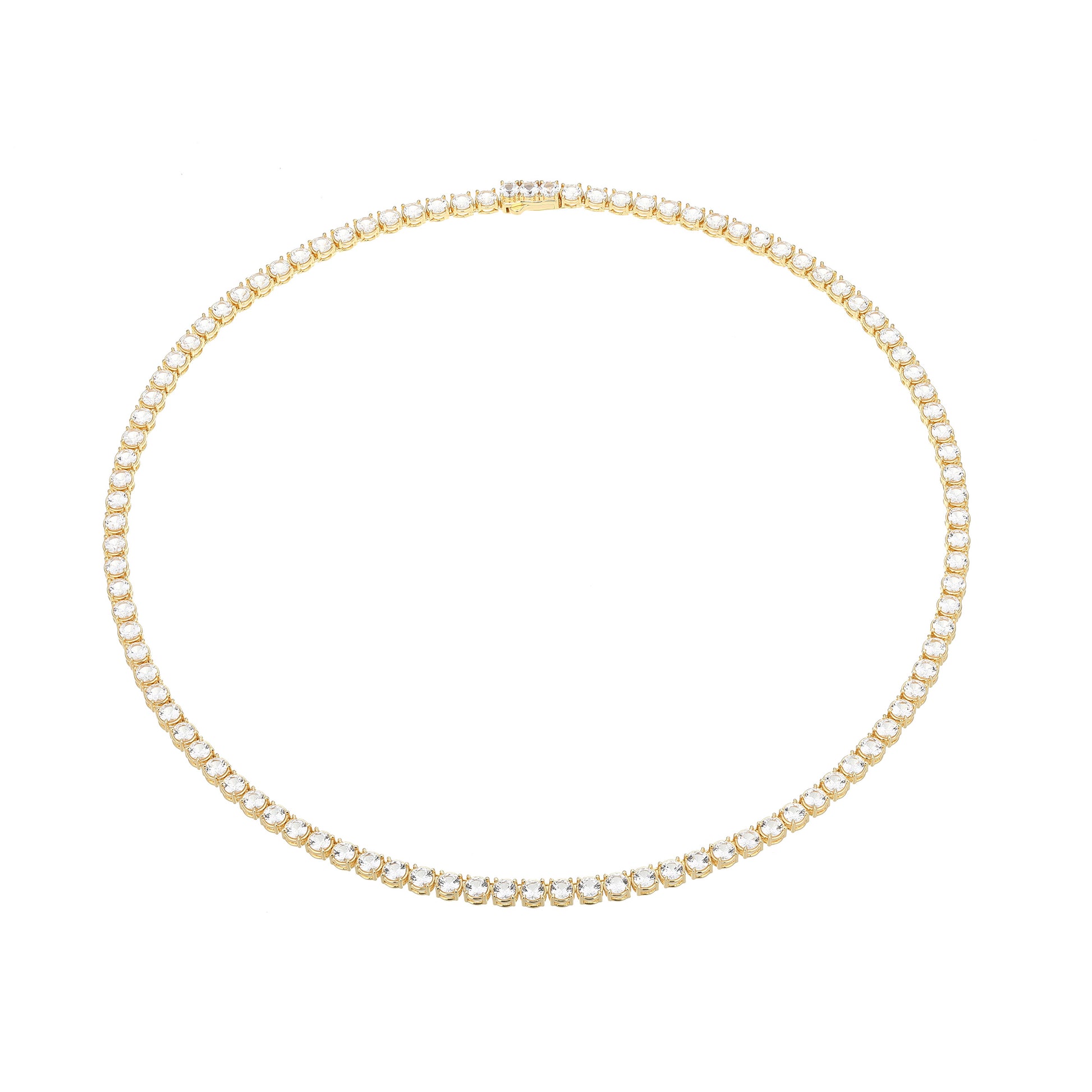 UN0120 - Basic Lab-Created White Sapphire Tennis Necklace | ethos