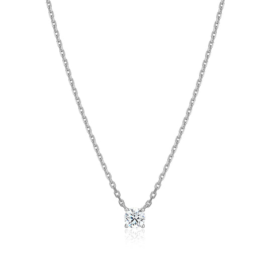 MN0115W - Essentials Small Solitaire Lab-Created Diamond Necklace | Monte Luna