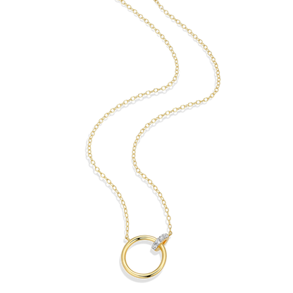 Open Circle Link Lab-Created Diamond Necklace in 14K Gold & Rhodium-Plated Sterling Silver | M by Monte Luna