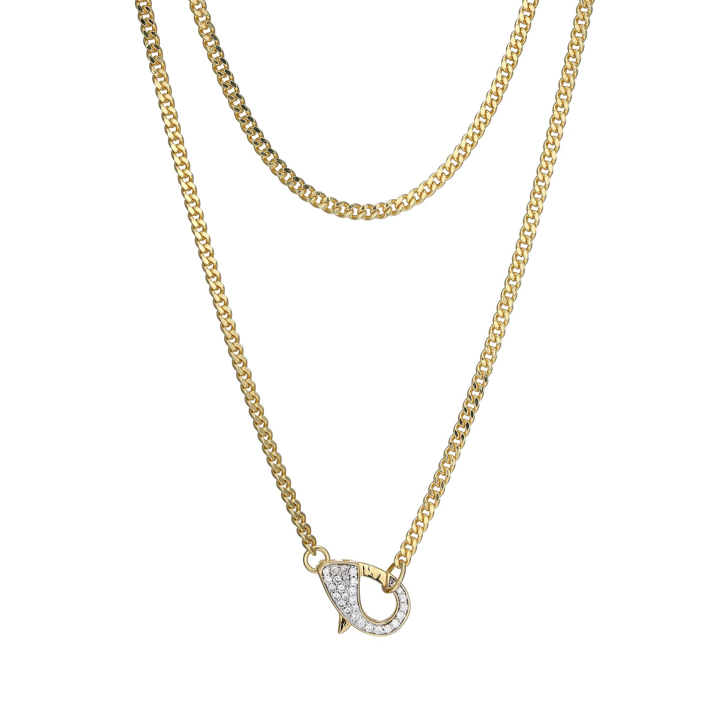 MN0108 - Pave Clasp Lab-Created Diamond Necklace | Monte Luna