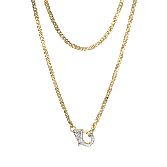 MN0108 - Pave Clasp Lab-Created Diamond Necklace | Monte Luna