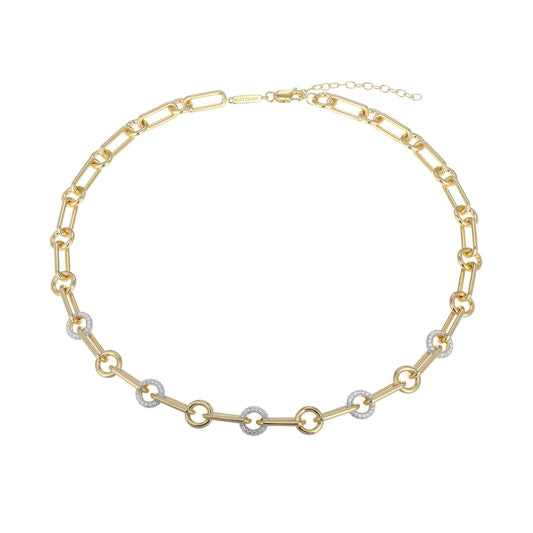 MN0110 - Circlet Paperclip Lab-Created Diamond Necklace | Monte Luna