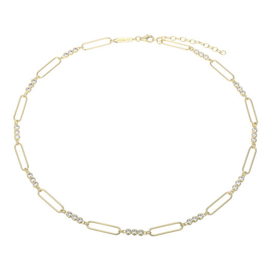 MN0120 - Bezel Paperclip Lab-Created Diamond Necklace | Monte Luna