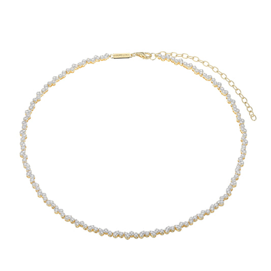 MN0123 - Pear/Round Lab-Created Diamond Tennis Necklace | Monte Luna