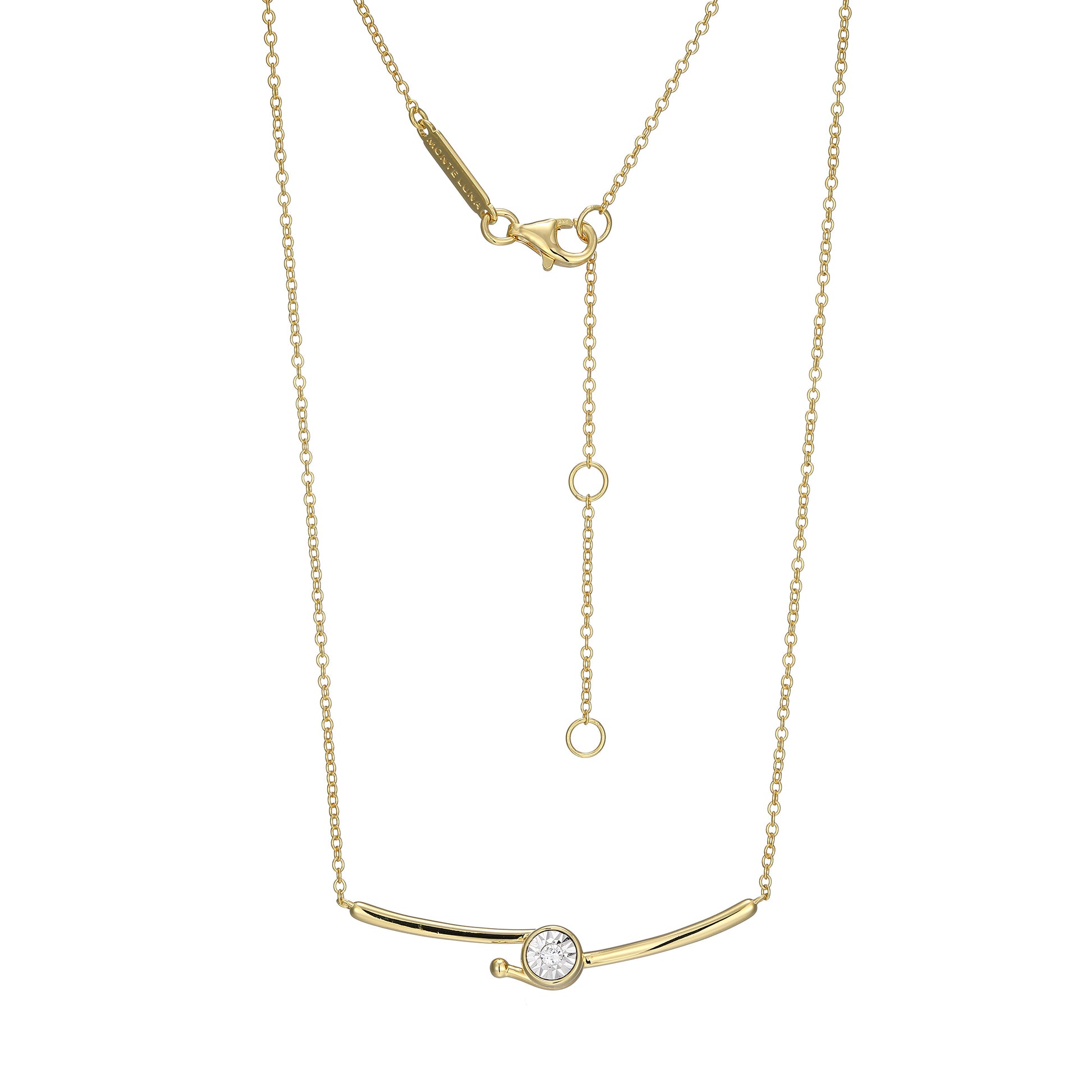 BN0258Y - Bezel-Set Lab-Created Diamond Necklace | m by monte luna