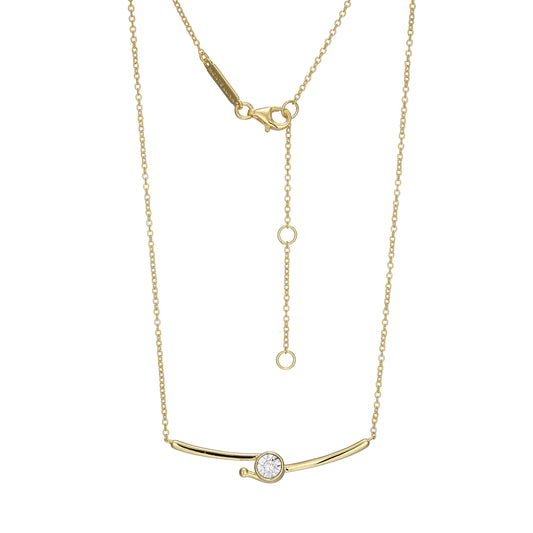 BN0258Y - Bezel-Set Lab-Created Diamond Necklace | m by monte luna