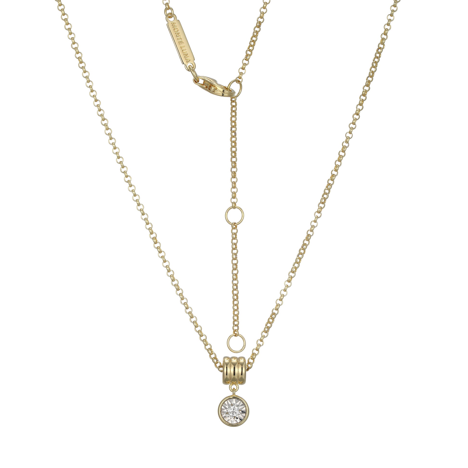BN0272Y - Barrel Charm Lab-Created Diamond Bolo Necklace | m by monte luna