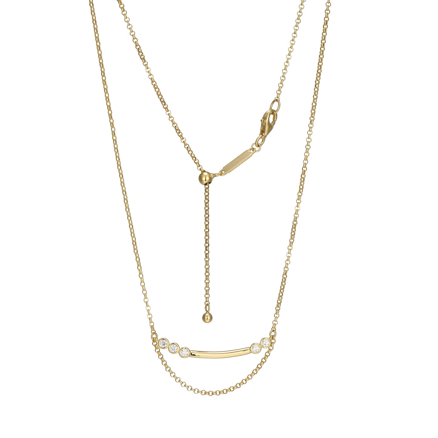 BN0254Y - Lab-Created Diamond Bar Bolo Necklace | m by monte luna