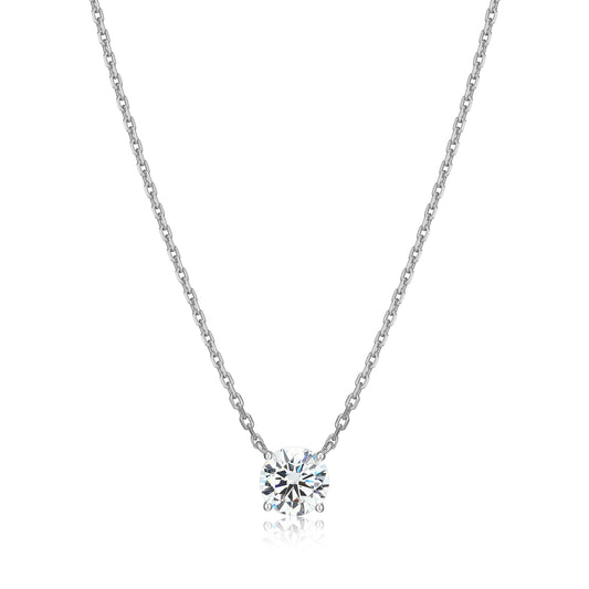 MN0117W - Essentials Large Solitaire Lab-Created Diamond Necklace | Monte Luna