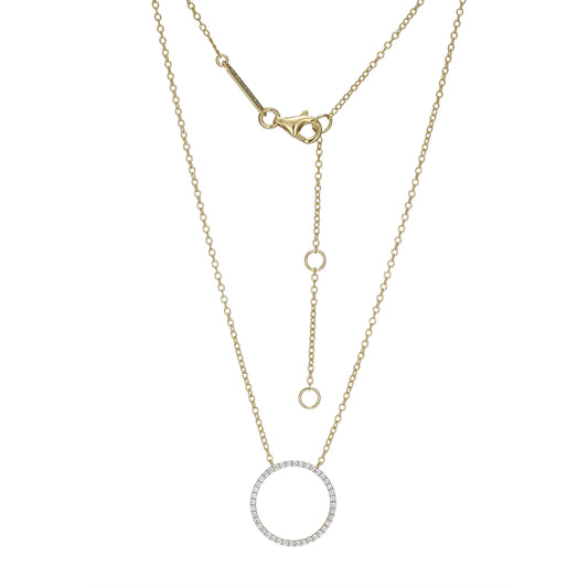 BN0275Y - Open Circle Lab-Created Diamond Bolo Necklace | m by monte luna