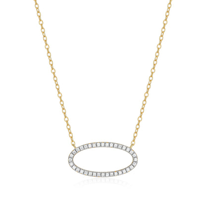BN0276Y - Open Oval Lab-Created Diamond Necklace | m by monte luna