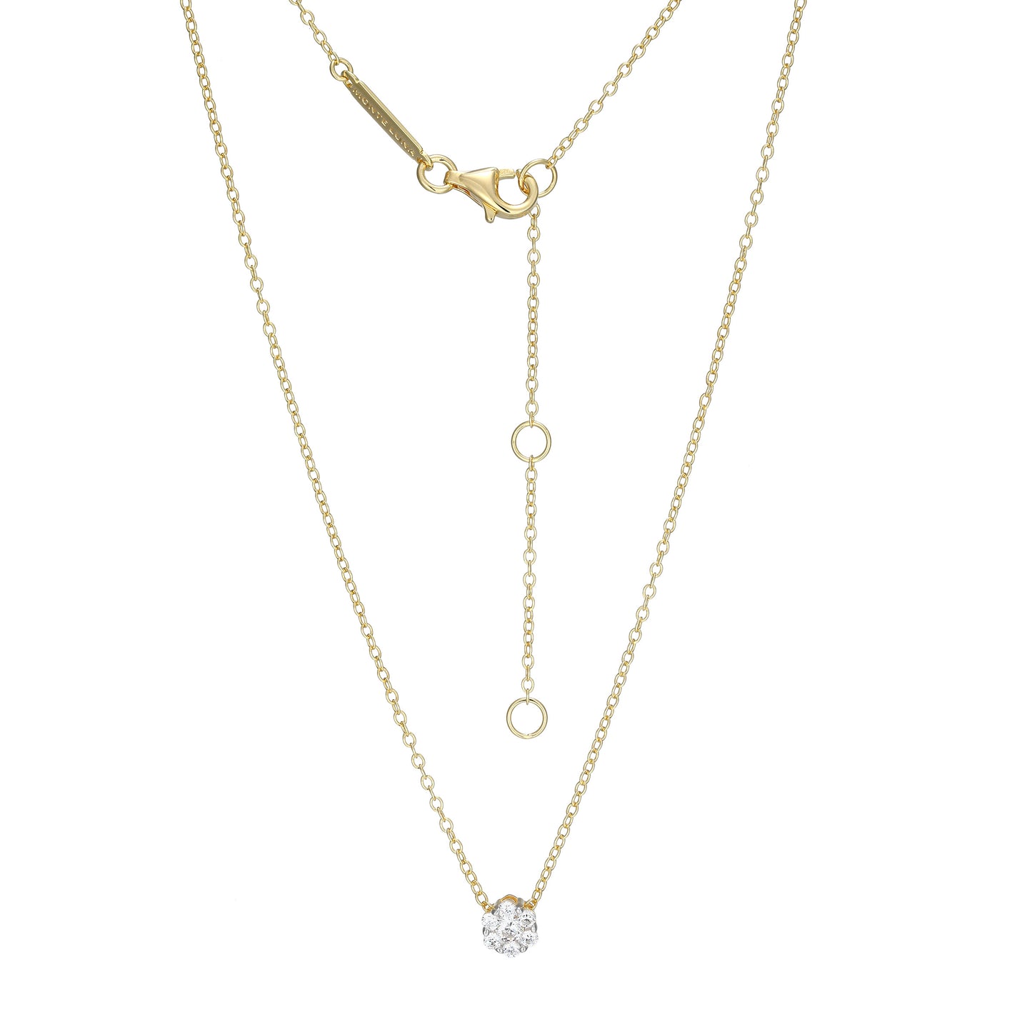 BN0278Y - Cluster Lab-Created Diamond Pendant Necklace | m by monte luna