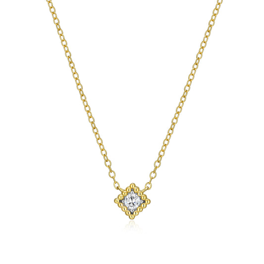 BN0300Y - Diamond Beaded Halo Necklace | m by monte luna