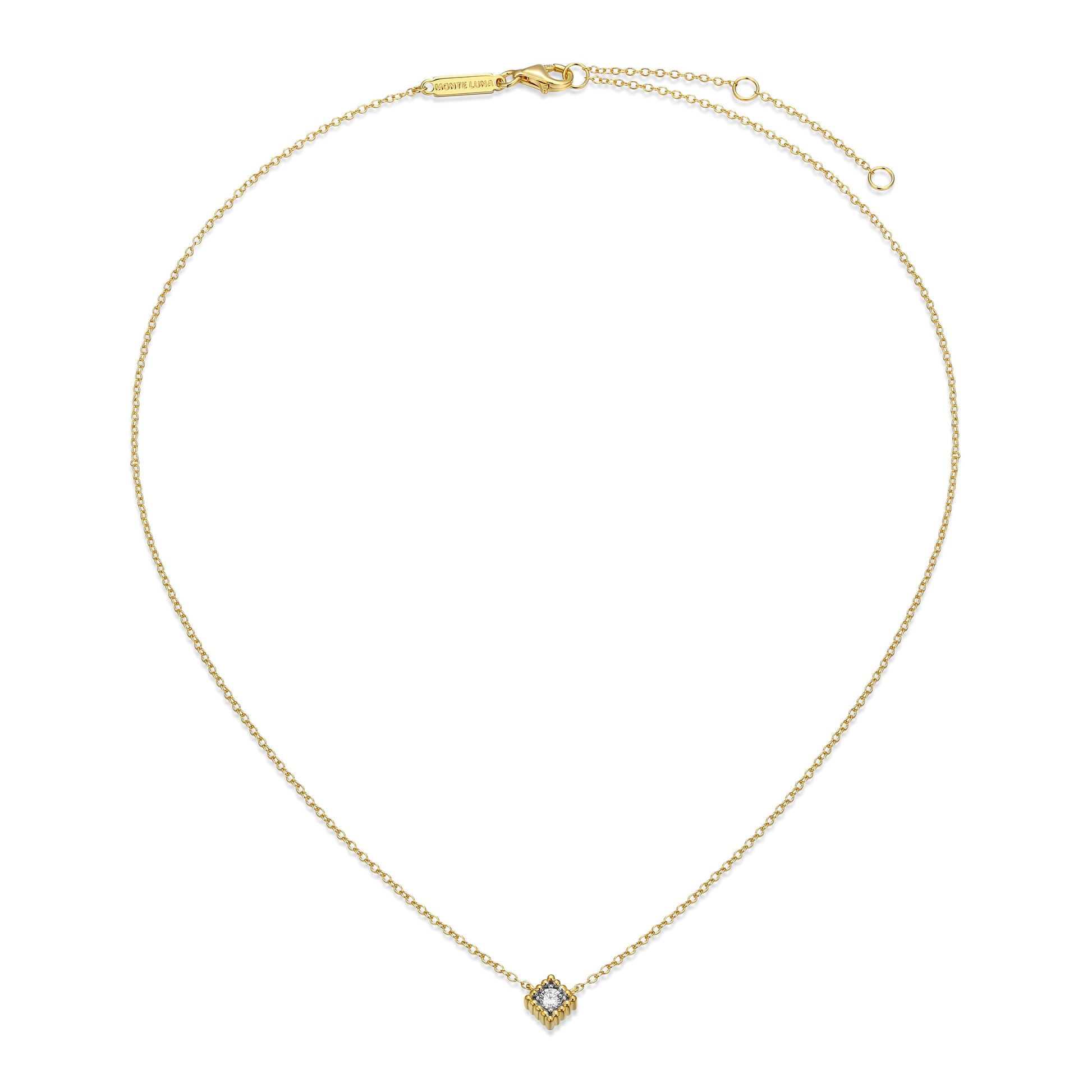 BN0300Y - Diamond Beaded Halo Necklace | m by monte luna