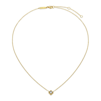 BN0300Y - Diamond Beaded Halo Necklace | m by monte luna