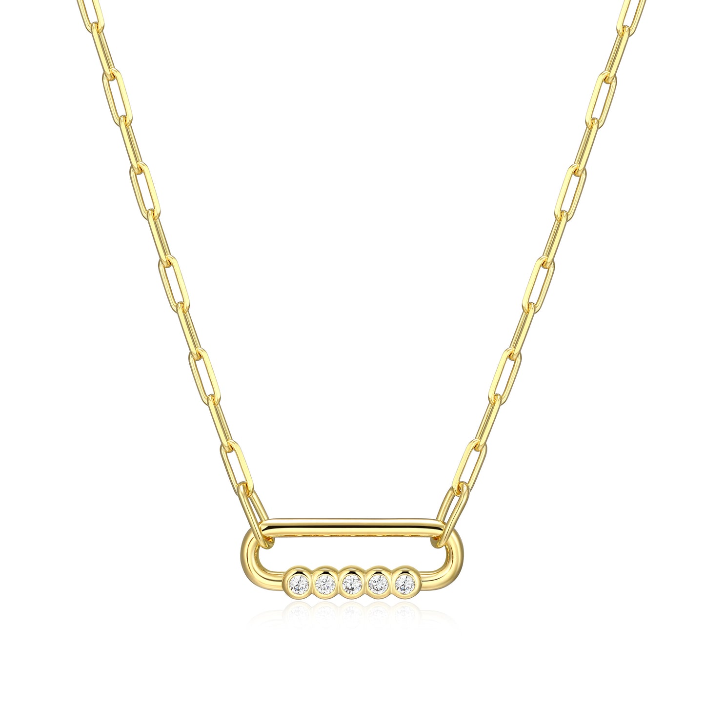 BN0304Y - Bezel-Set Paperclip Link Necklace | m by monte luna