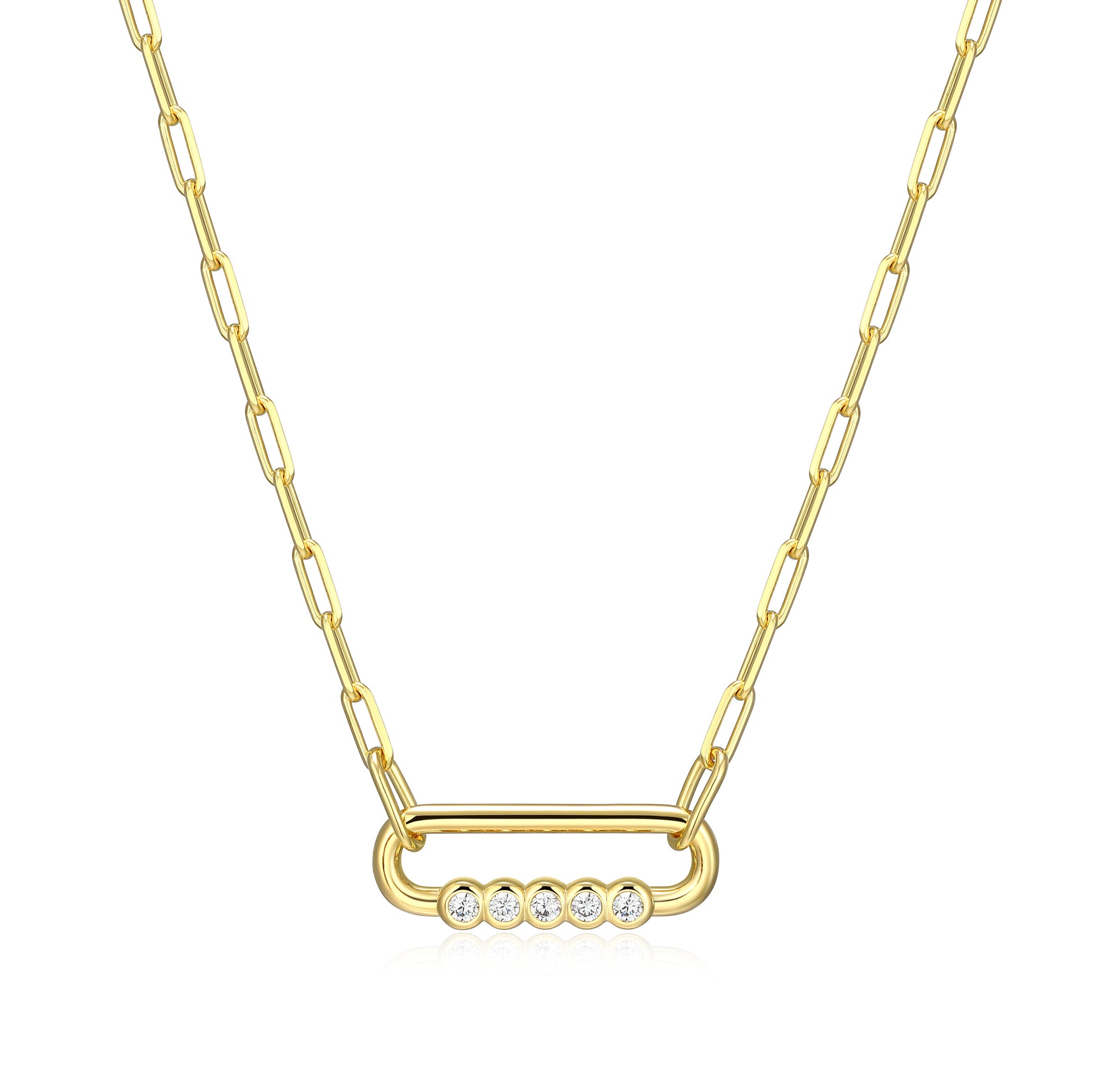 BN0304Y - Bezel-Set Paperclip Link Necklace | m by monte luna