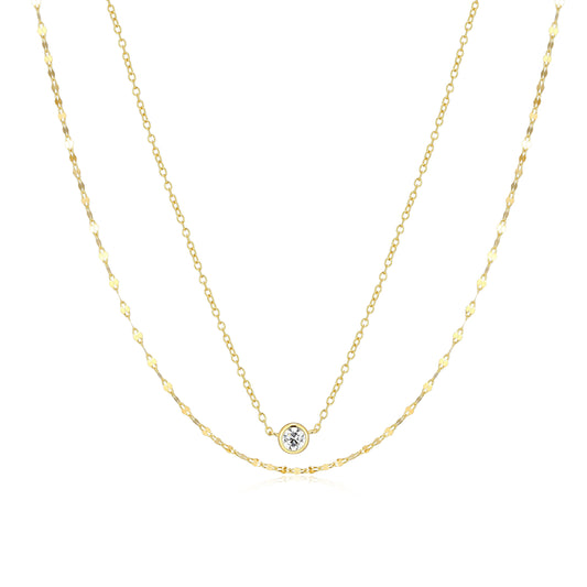 BN0305Y - Lumachina & Forzatina Cable Double Chain Necklace | m by monte luna