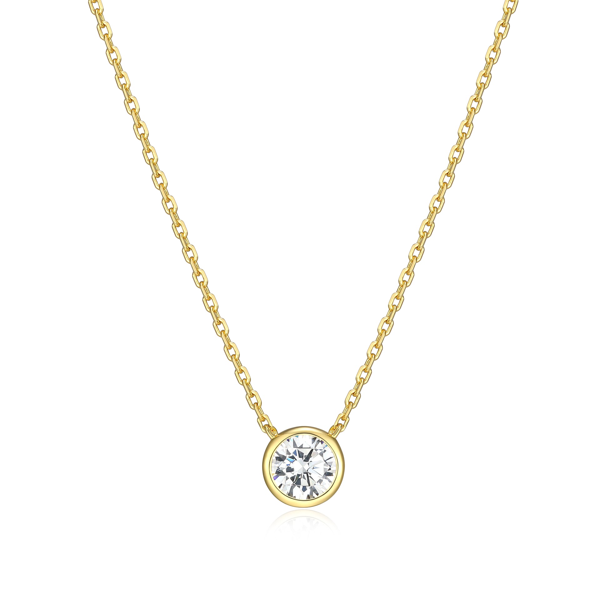 MN0144Y - Bezel Solitaire 1/2 CT Necklace | Monte Luna