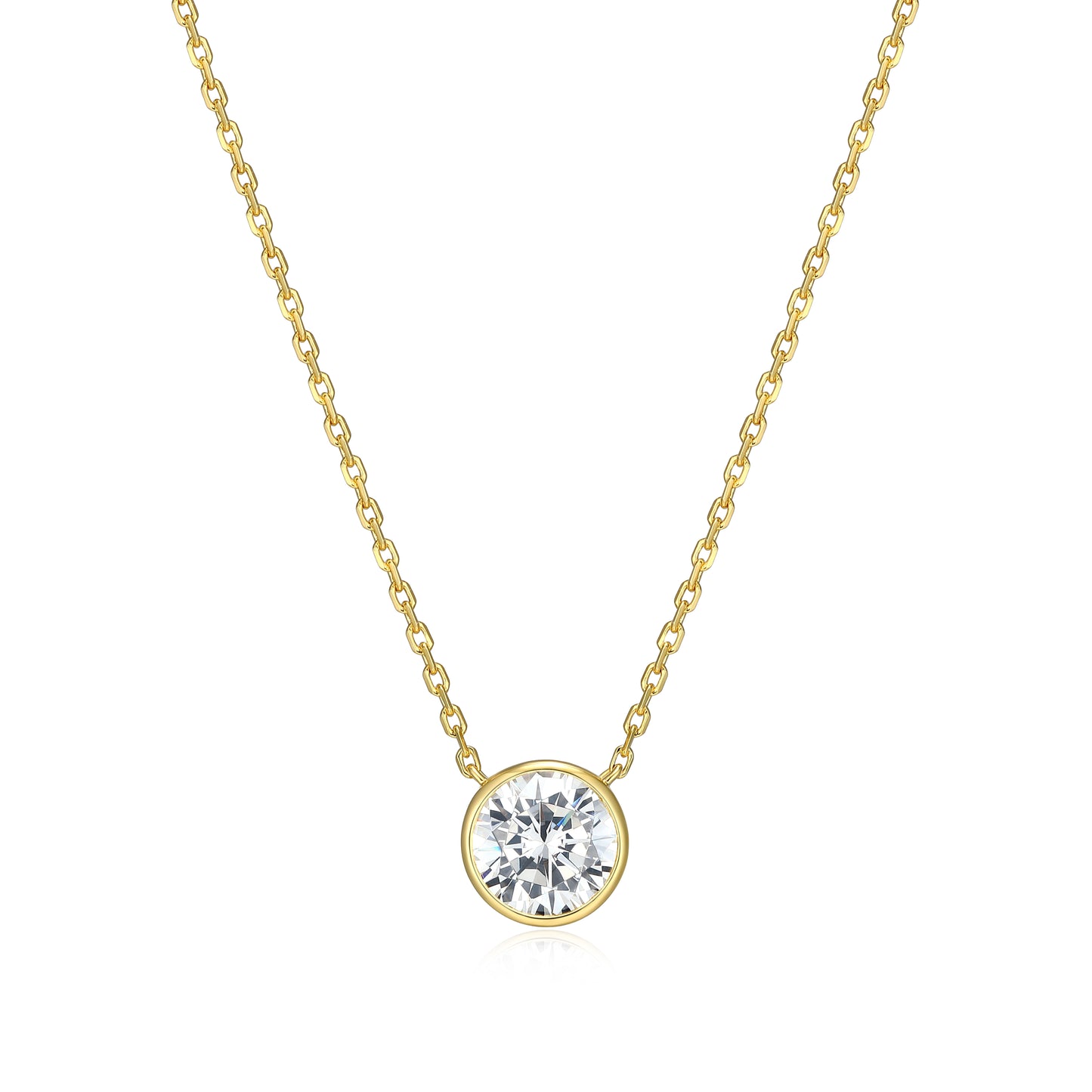 MN0145Y - Bezel Solitaire 1.0 CT Necklace | Monte Luna