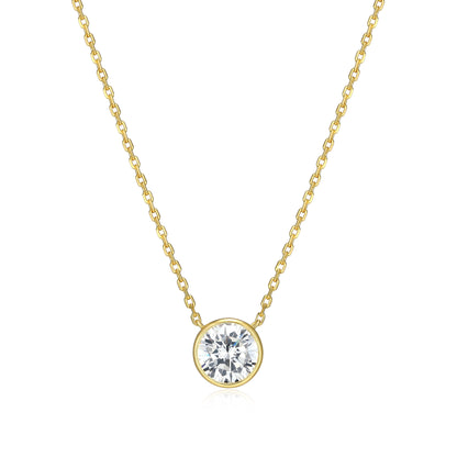 MN0145Y - Bezel Solitaire 1.0 CT Necklace | Monte Luna