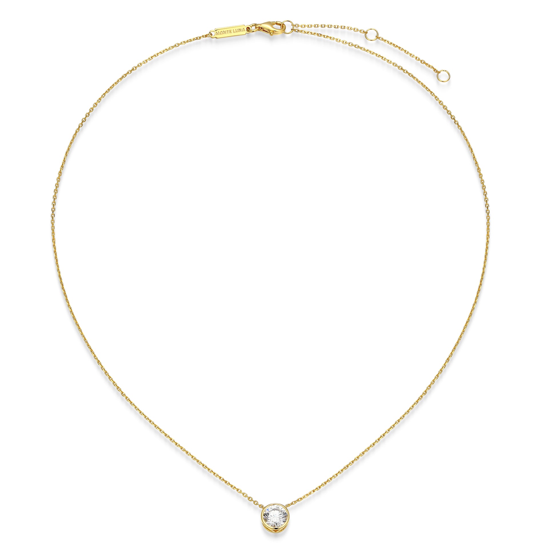 MN0145Y - Bezel Solitaire 1.0 CT Necklace | Monte Luna