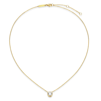 MN0145Y - Bezel Solitaire 1.0 CT Necklace | Monte Luna