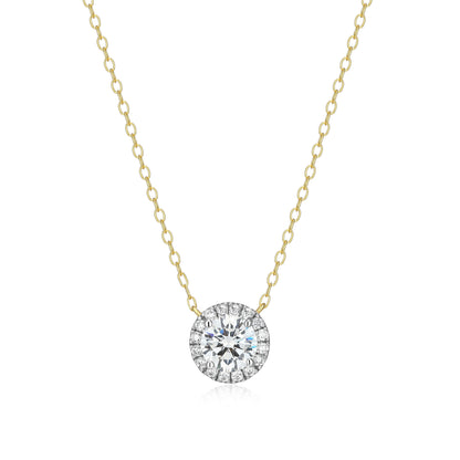 MN0147Y - Halo Stud Necklace | Monte Luna
