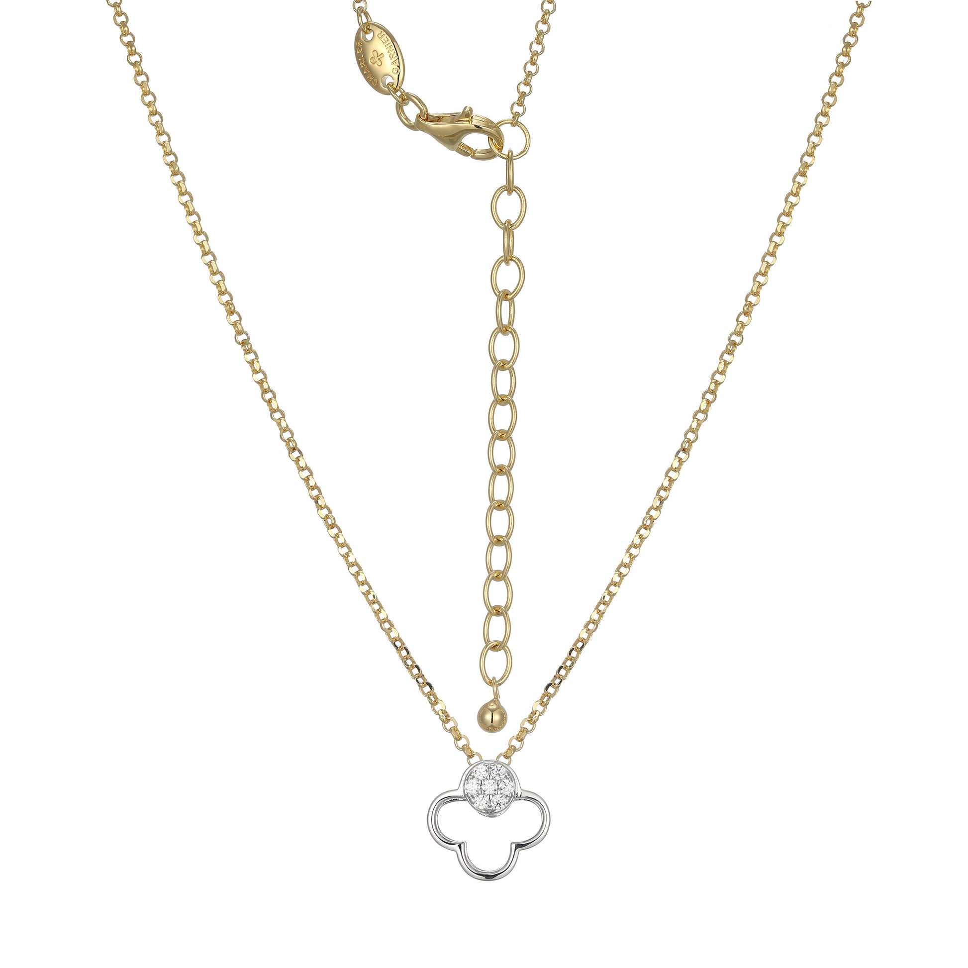 CN0202 - Two-Tone Clover Pendant Necklace | charles garnier