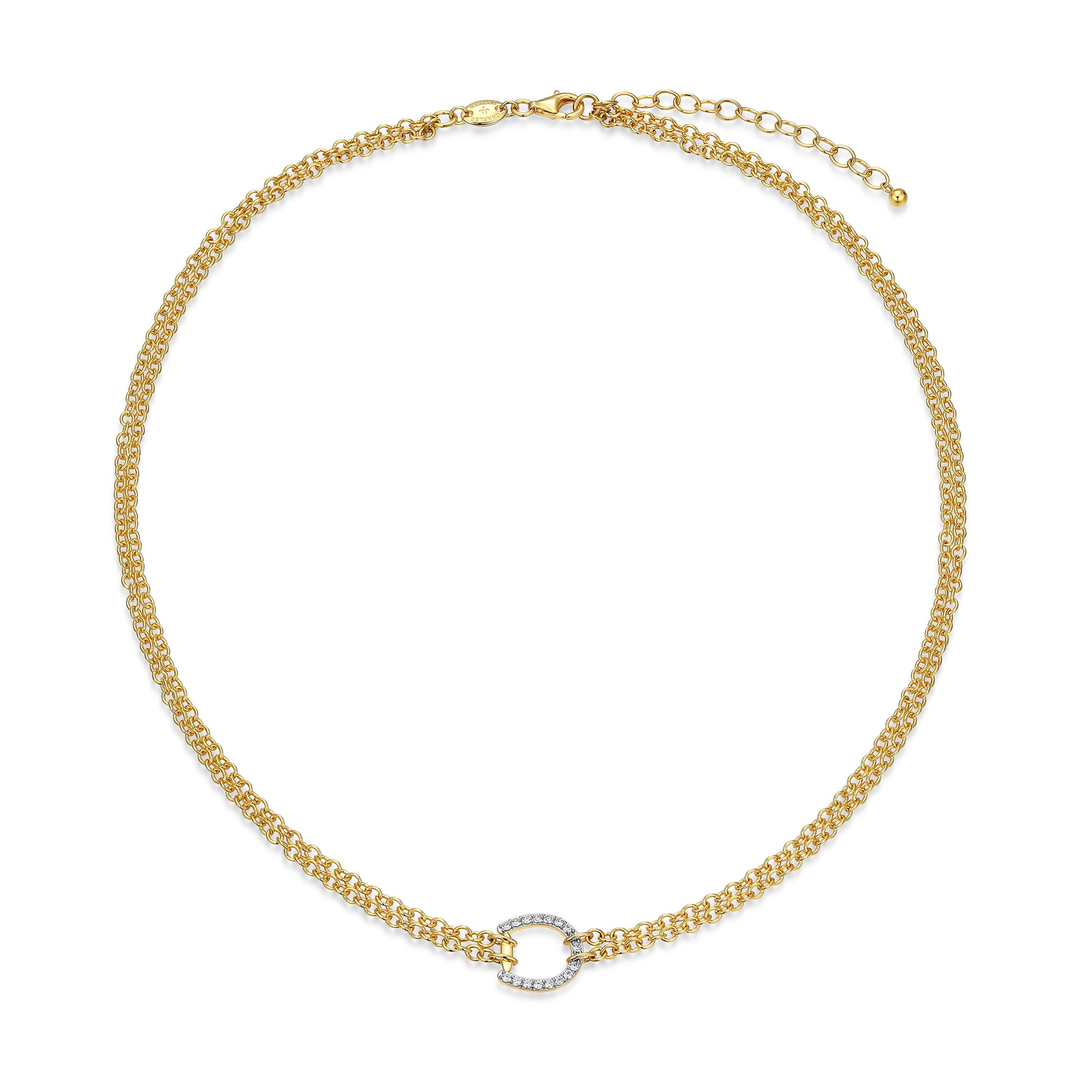 CN0214- Bold Equestra Double-Chain Necklace | charles garnier
