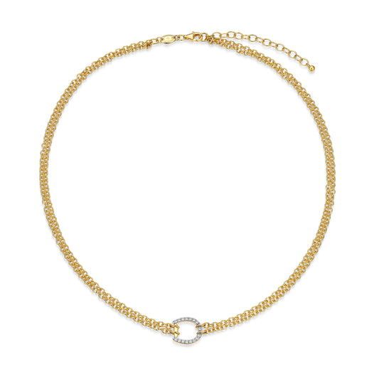 CN0214- Bold Equestra Double-Chain Necklace | charles garnier