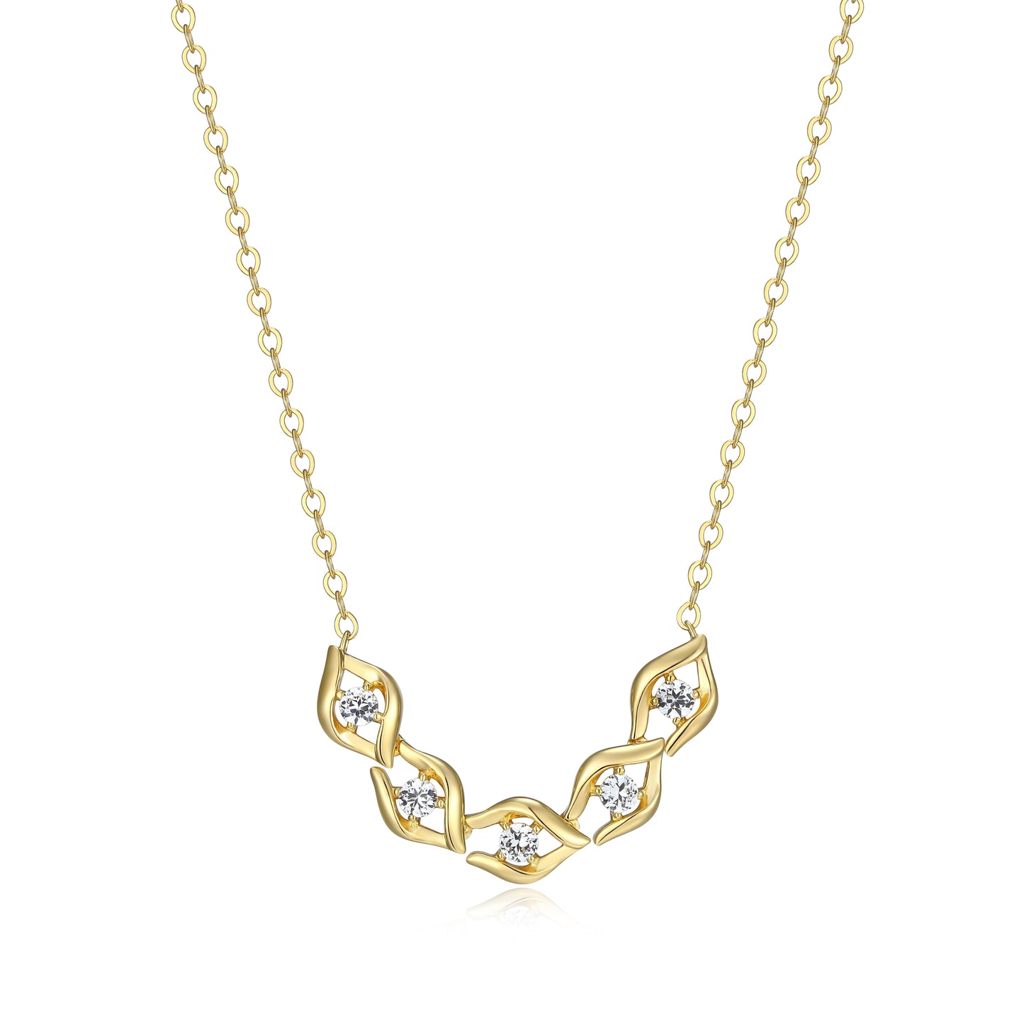 CN0190 - Intertwined Created White Sapphire Necklace | charles garnier