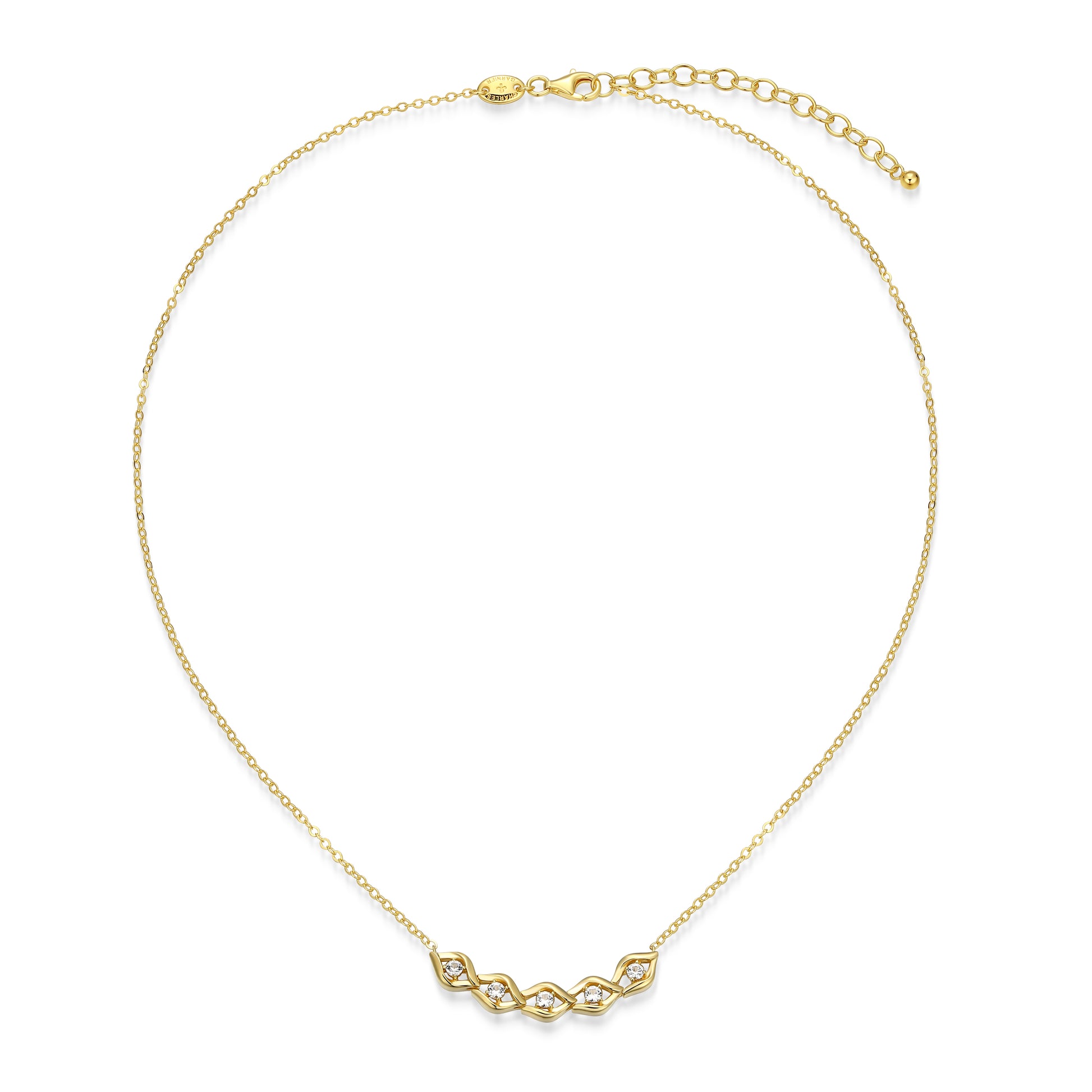 CN0190 - Intertwined Created White Sapphire Necklace | charles garnier
