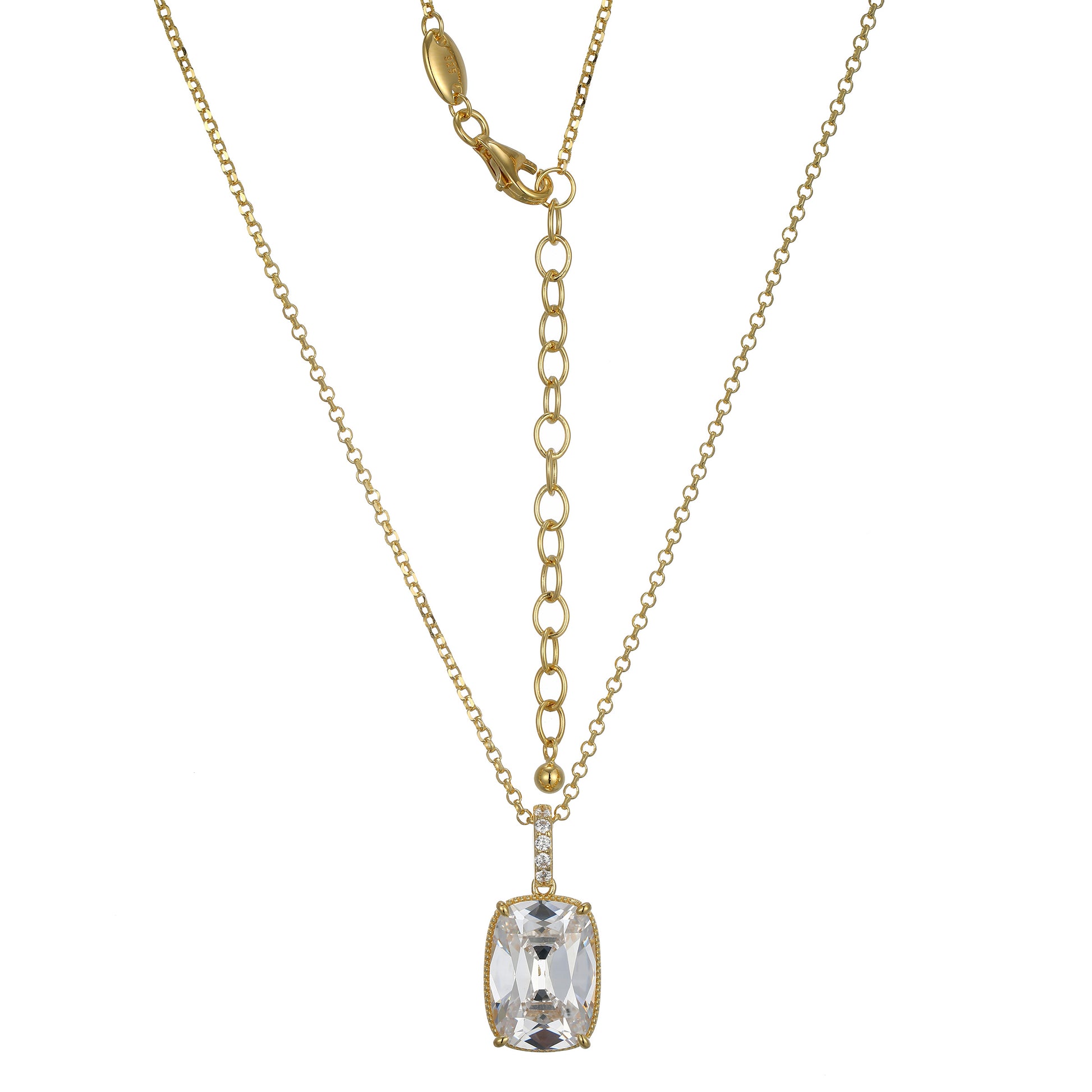 CN0199 - Elongated Old Mine Cushion-Cut Pendant Necklace | charles garnier