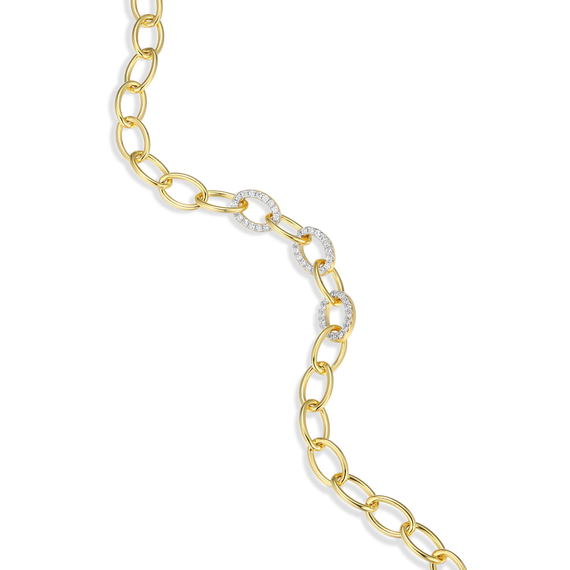 Pave Oval Link Bracelet in 14K Yellow Gold-Plated Sterling Silver | M by Monte Luna