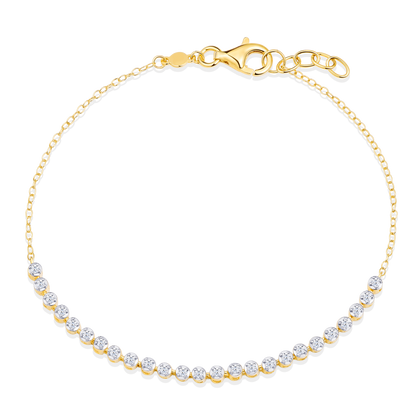 Lab-Created Diamond Line Bolo Bracelet in 14K Yellow Gold-Plated Sterling Silver | M by Monte Luna