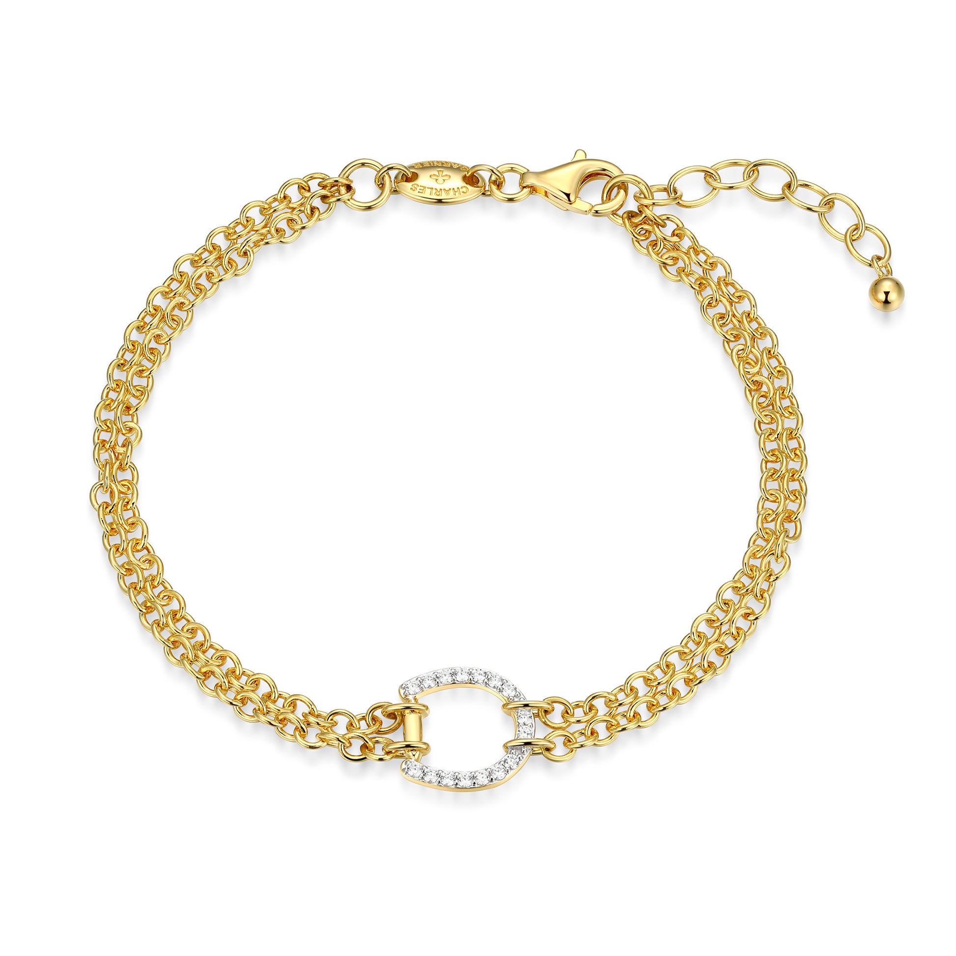 CB0214 - Bold Equestra Double-Chain Bracelet | charles garnier