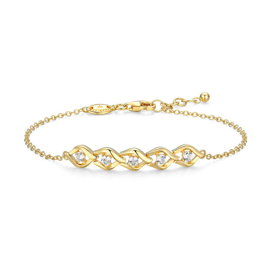 CB0190 - Intertwined Created White Sapphire Bracelet | charles garnier