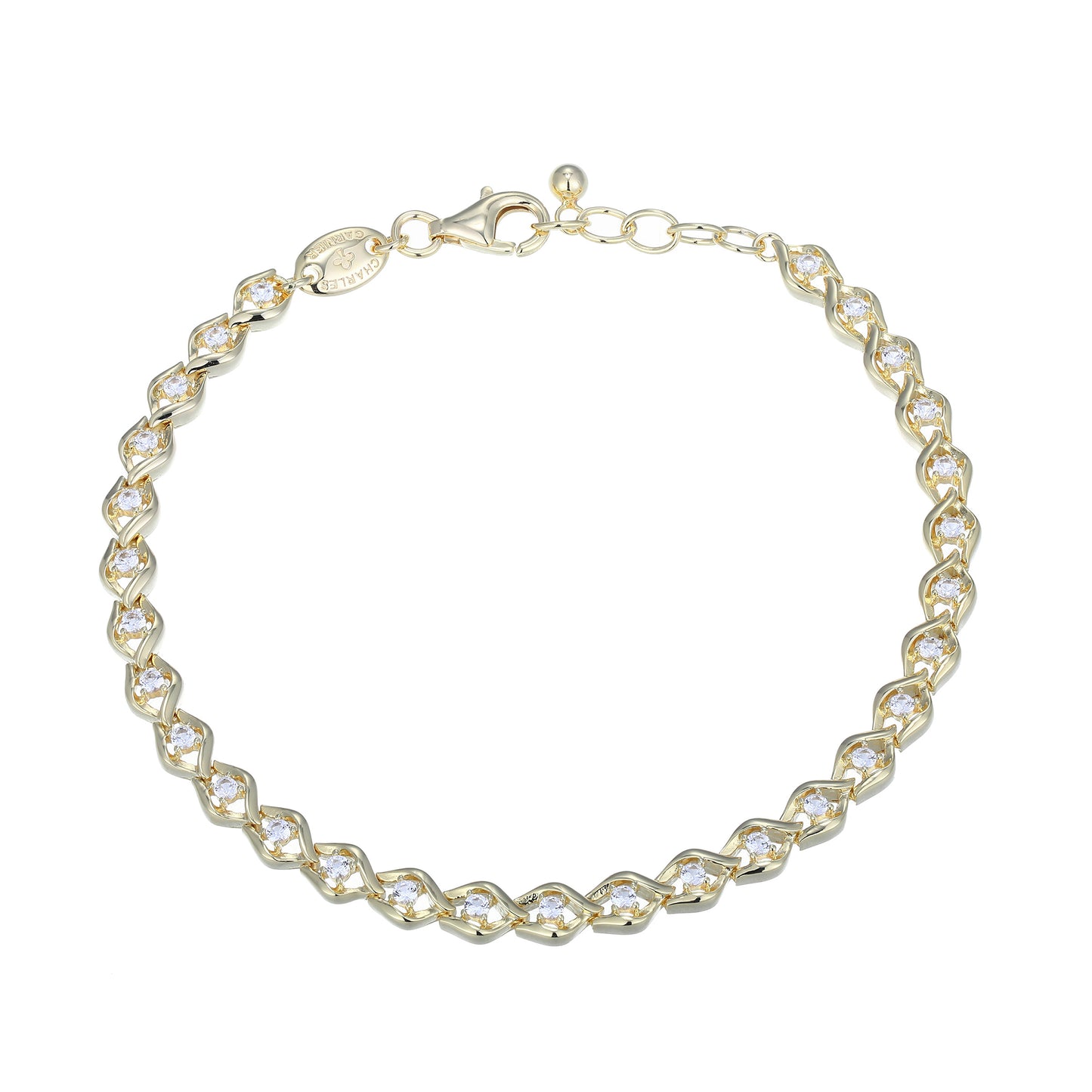 CB0192 - Intertwined Created White Sapphire Line Bracelet | charles garnier